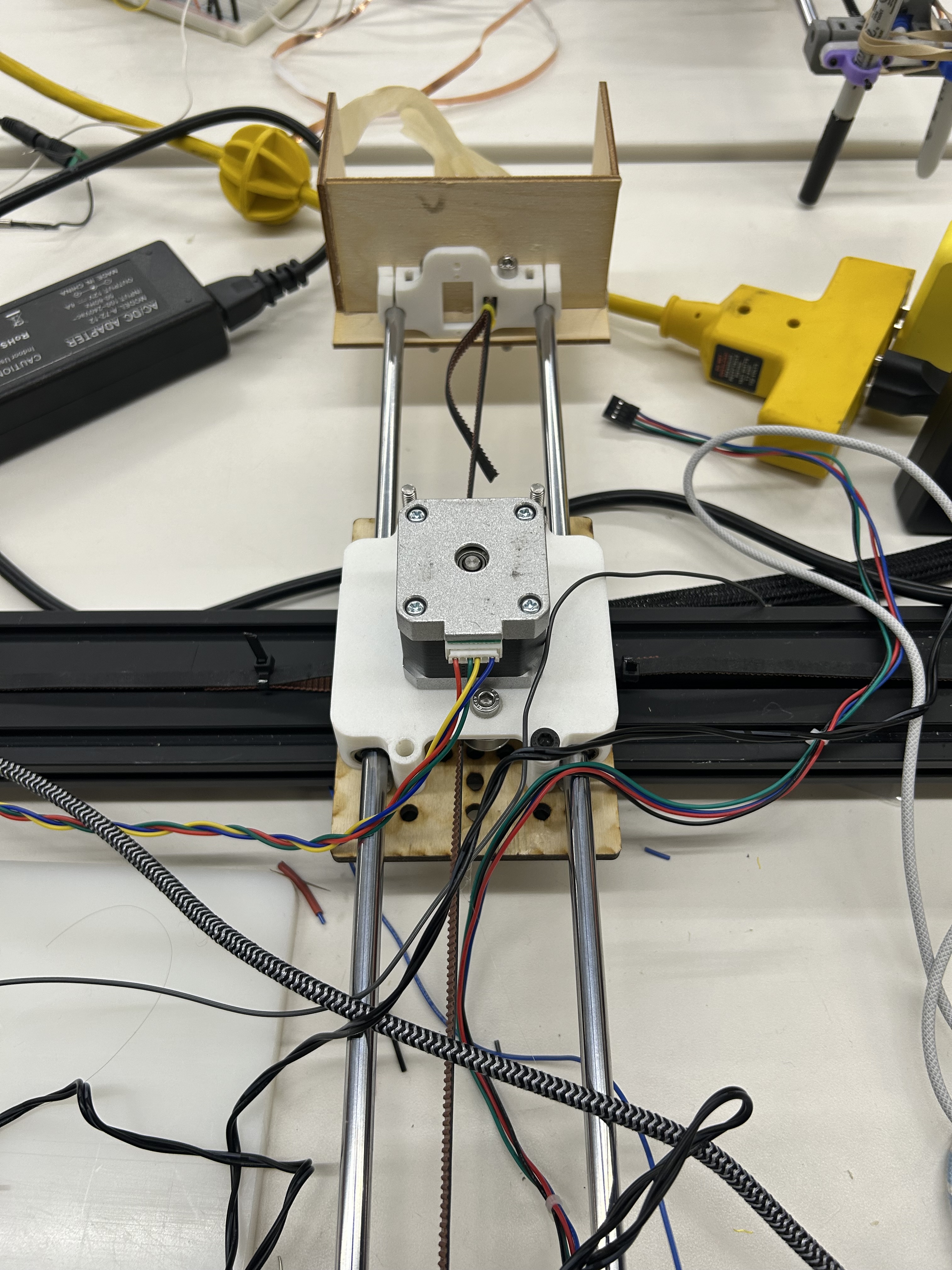 Close-up of our drawing machine