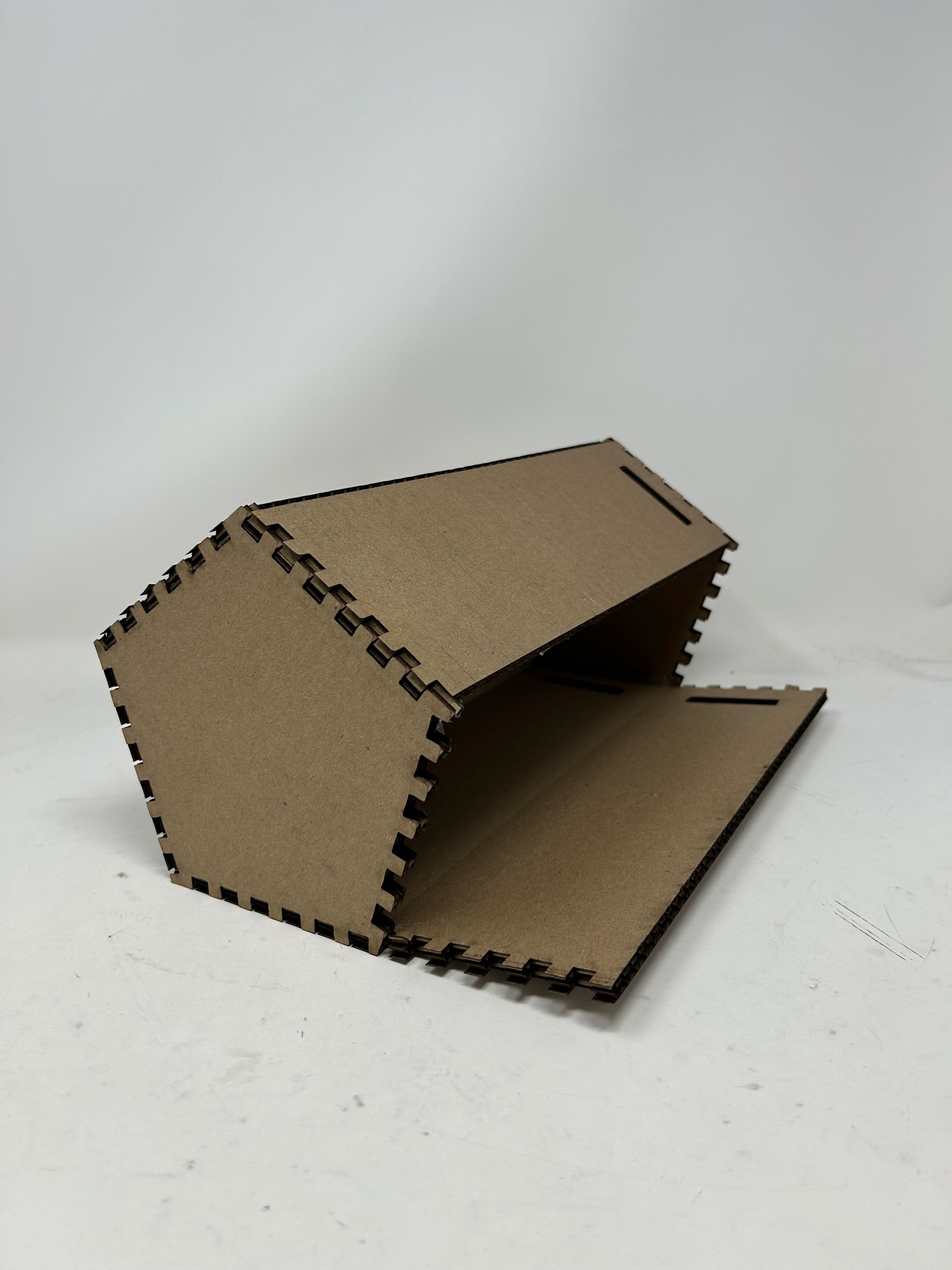 Pentagonal Box Opened Showing Interior
