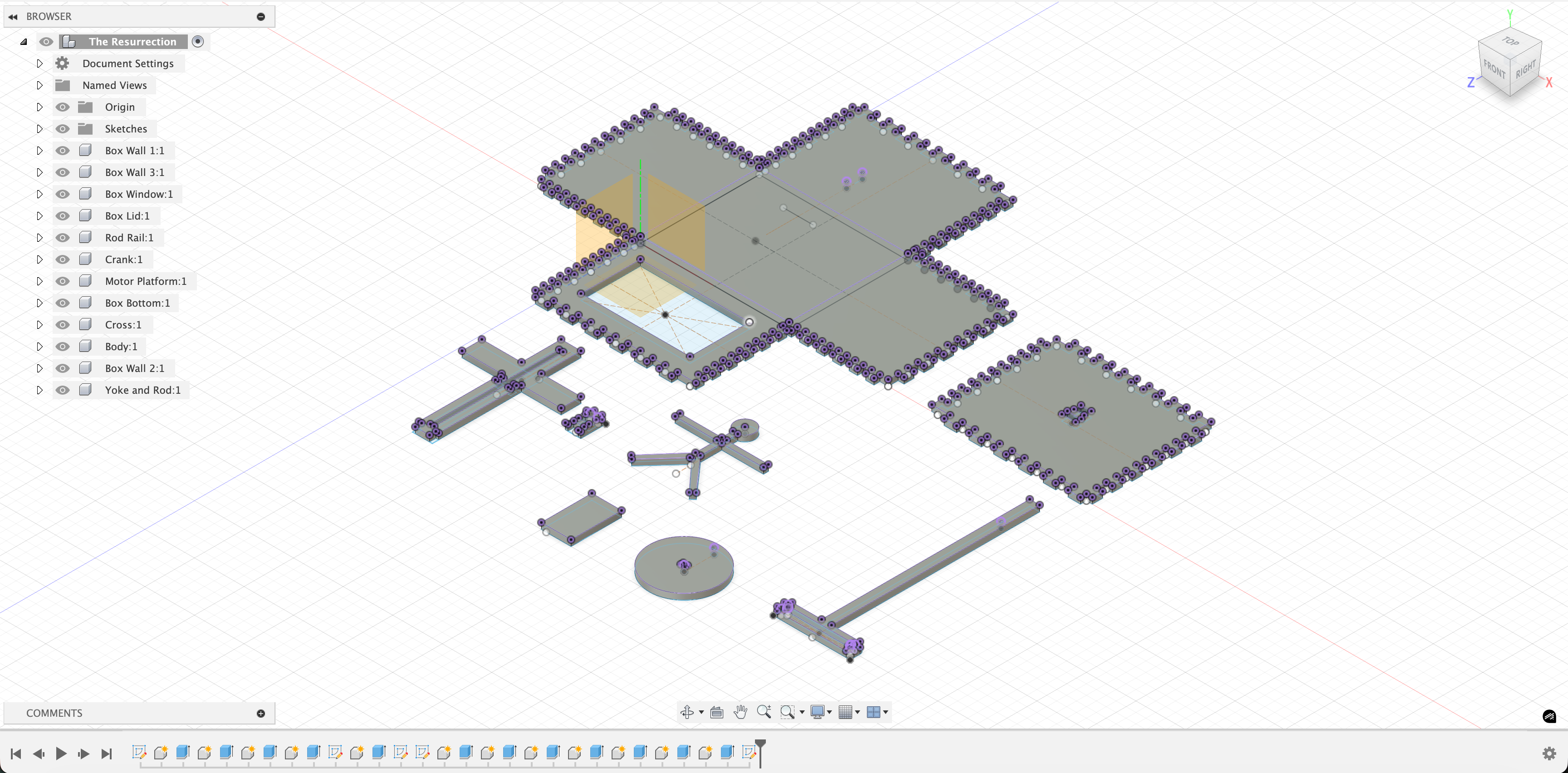 Fusion 360 CAD Model of Kinetic Sculpture Mechanism