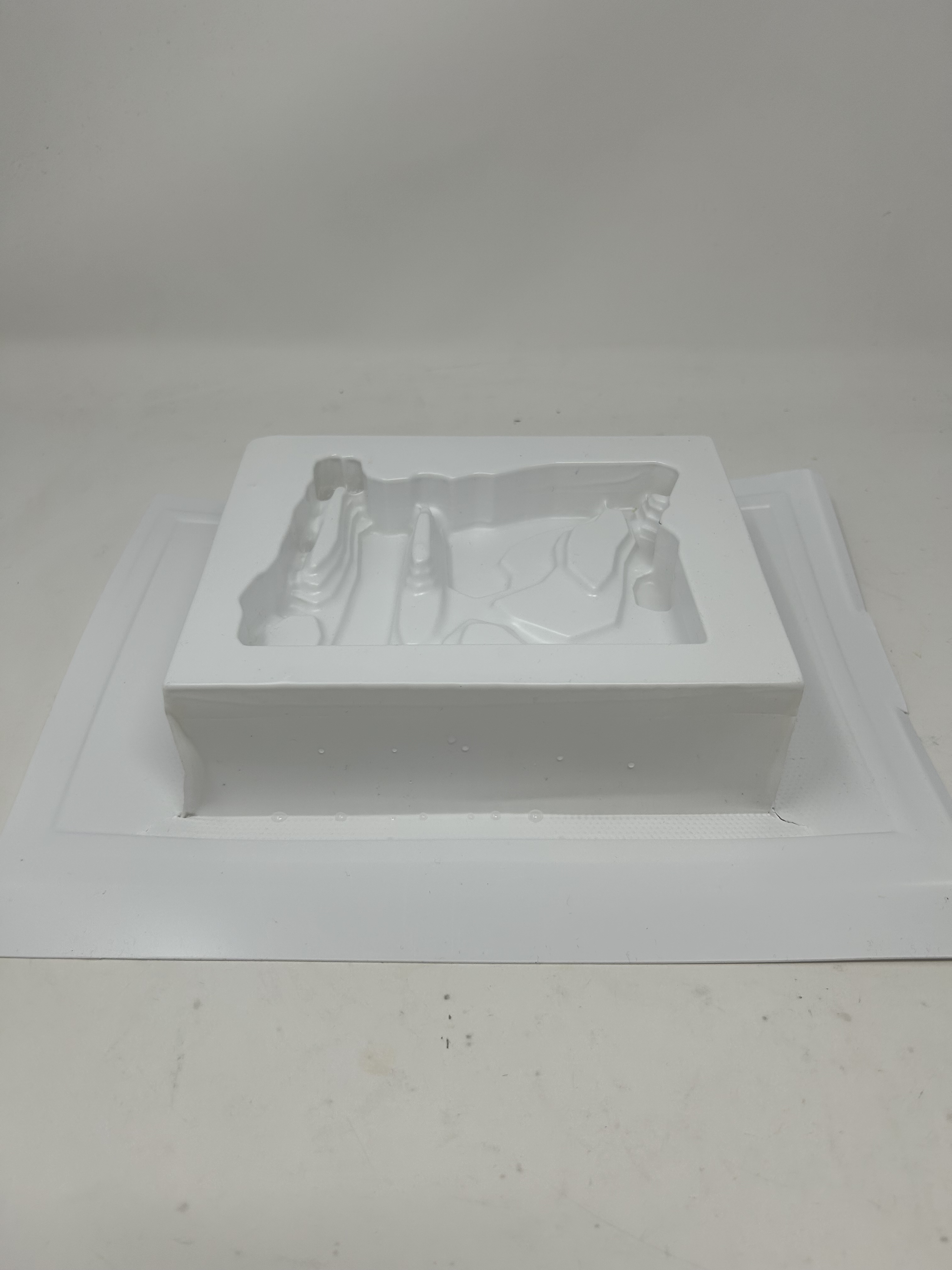 Vacuum formed plastic angled view