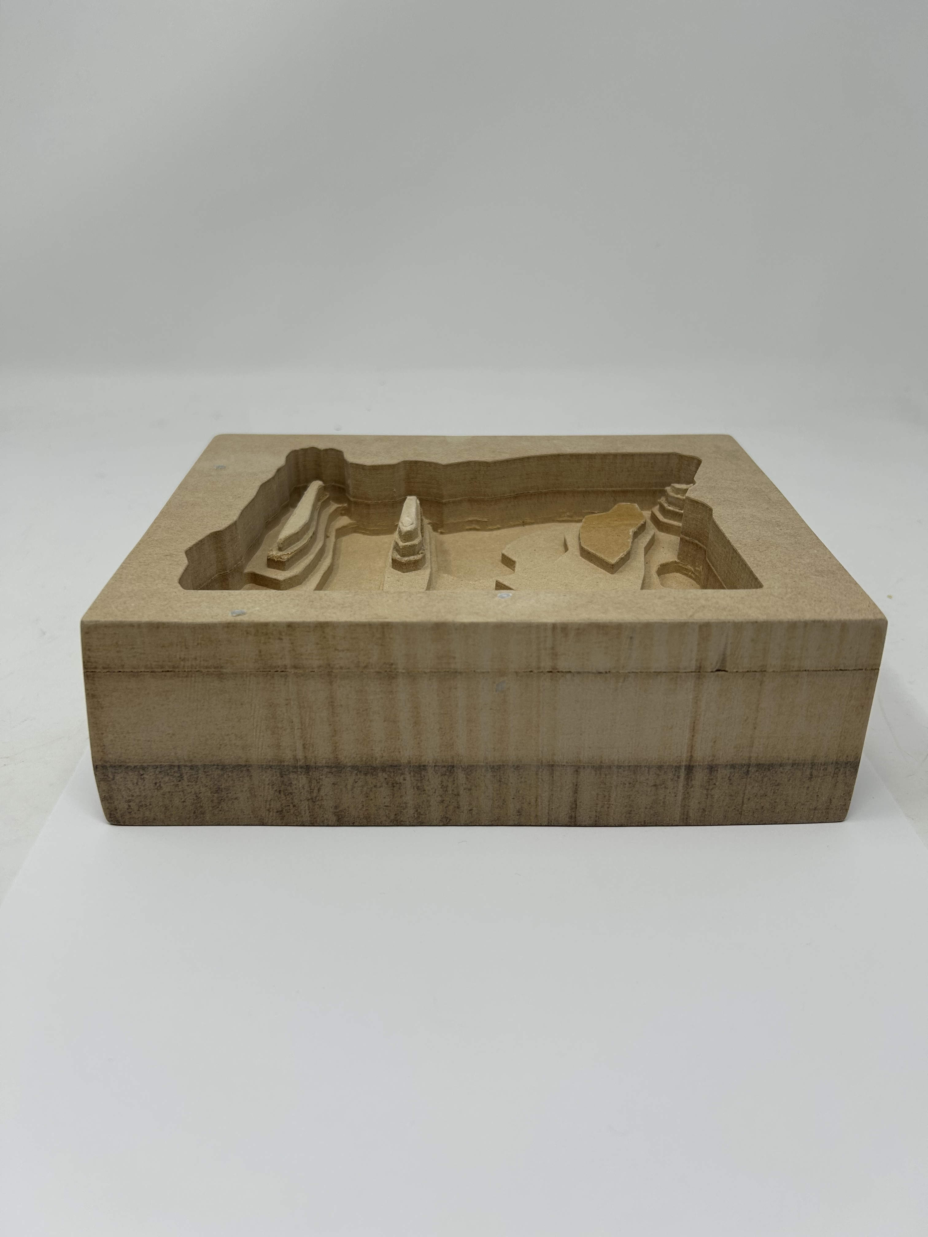 Wood block angled view